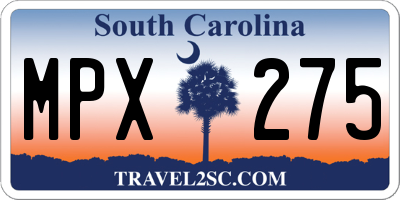 SC license plate MPX275