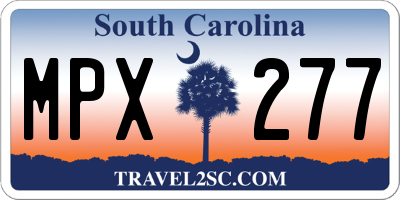 SC license plate MPX277