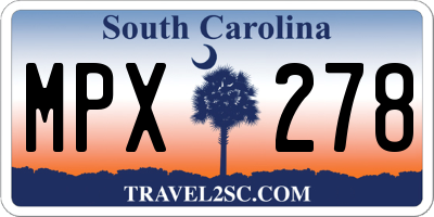 SC license plate MPX278