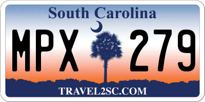 SC license plate MPX279