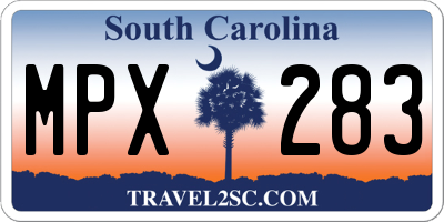 SC license plate MPX283