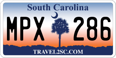 SC license plate MPX286