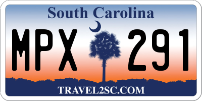 SC license plate MPX291