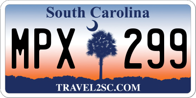 SC license plate MPX299