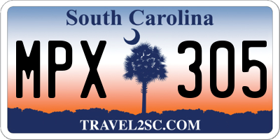 SC license plate MPX305
