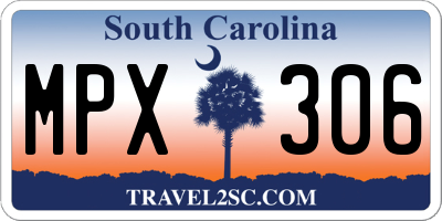 SC license plate MPX306