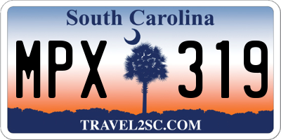 SC license plate MPX319