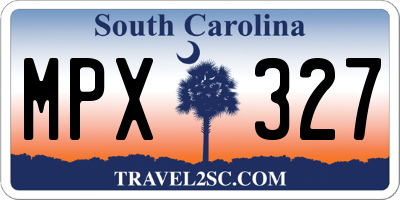 SC license plate MPX327