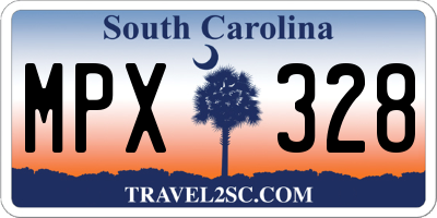 SC license plate MPX328
