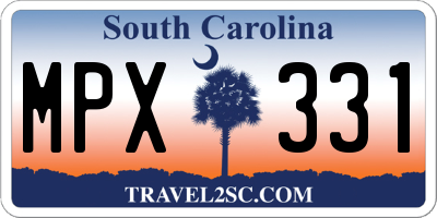 SC license plate MPX331