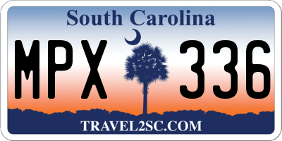 SC license plate MPX336