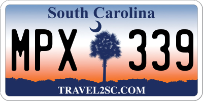 SC license plate MPX339