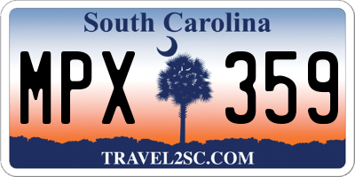 SC license plate MPX359
