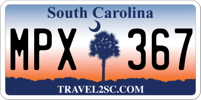 SC license plate MPX367