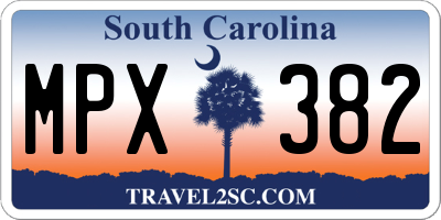 SC license plate MPX382