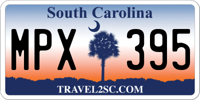 SC license plate MPX395