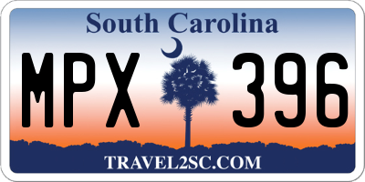 SC license plate MPX396