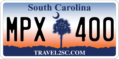 SC license plate MPX400