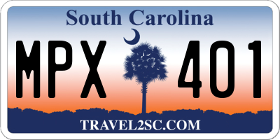 SC license plate MPX401