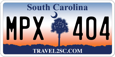 SC license plate MPX404