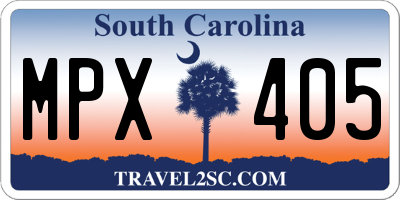 SC license plate MPX405