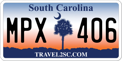 SC license plate MPX406