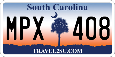 SC license plate MPX408