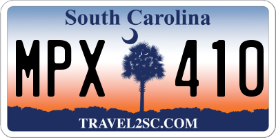 SC license plate MPX410