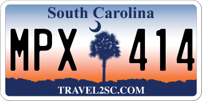 SC license plate MPX414