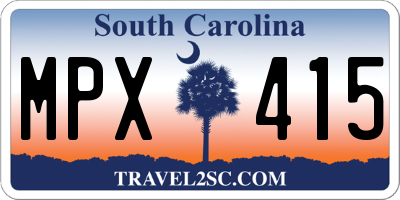 SC license plate MPX415