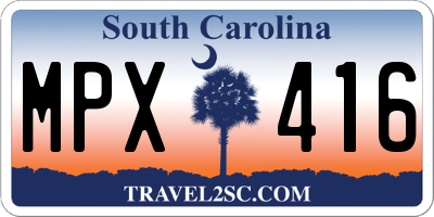 SC license plate MPX416