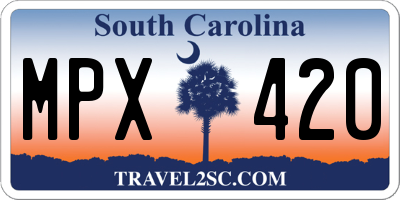 SC license plate MPX420