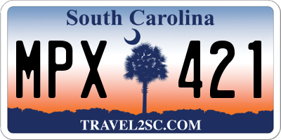 SC license plate MPX421