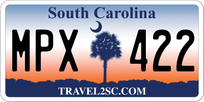 SC license plate MPX422