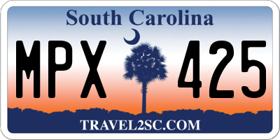 SC license plate MPX425
