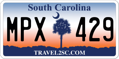 SC license plate MPX429