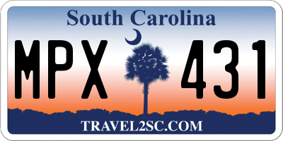 SC license plate MPX431
