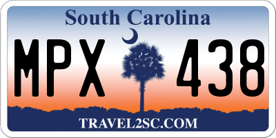 SC license plate MPX438