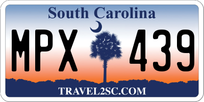 SC license plate MPX439