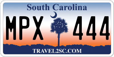 SC license plate MPX444