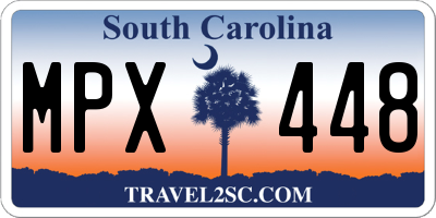 SC license plate MPX448