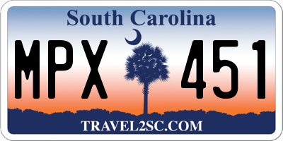 SC license plate MPX451