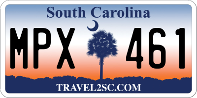 SC license plate MPX461