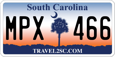 SC license plate MPX466