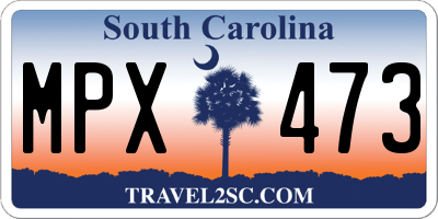SC license plate MPX473