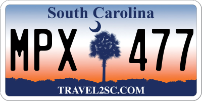 SC license plate MPX477