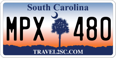 SC license plate MPX480