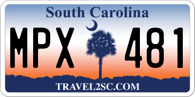 SC license plate MPX481