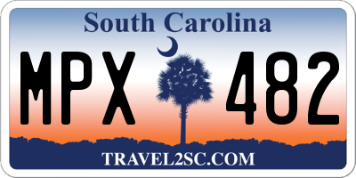 SC license plate MPX482