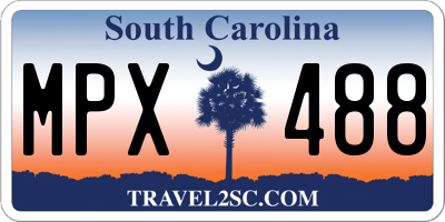 SC license plate MPX488